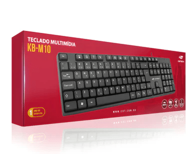 Teclado USB Teclas Multimídia  Preto KB-M10BK - C3Tech
