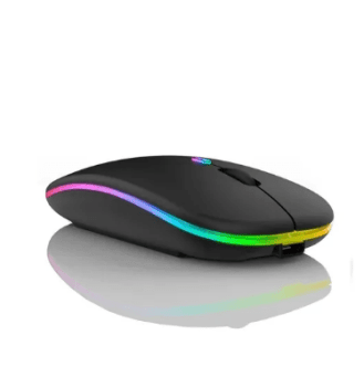 Mouse Luminoso Sem Fio Bluetooth e Wireless 2.4GHZ H'maston E-1300 Pro