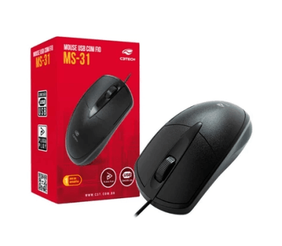 Mouse USB MS-31BK, C/Fio - C3Tech