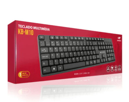 Teclado USB Teclas Multimídia  Preto KB-M10BK - C3Tech