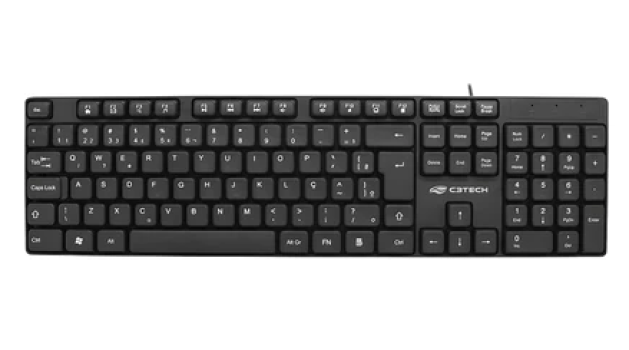 Teclado USB Teclas Multimídia  Preto KB-M10BK - C3Tech